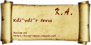 Kövér Anna névjegykártya