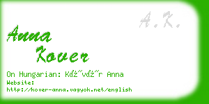 anna kover business card